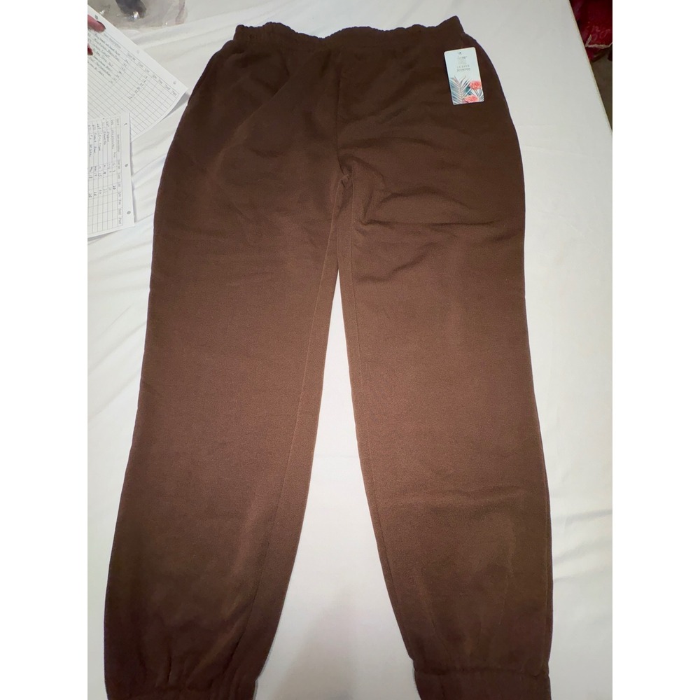 Active Domino Fashion Brown Jogger Sweatpants 3X SP562 High Rise Loungewear